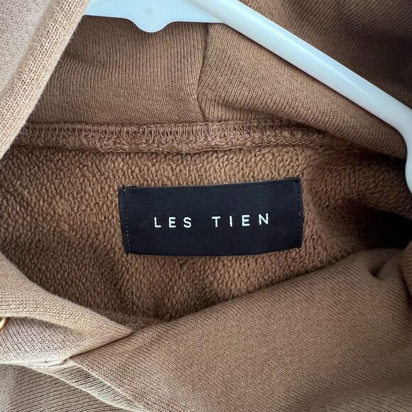 NWT $310 Les Tien Heavyweight Hoodie Size Small Men Faded Brown Brushed Fleece - Picture 11 of 13